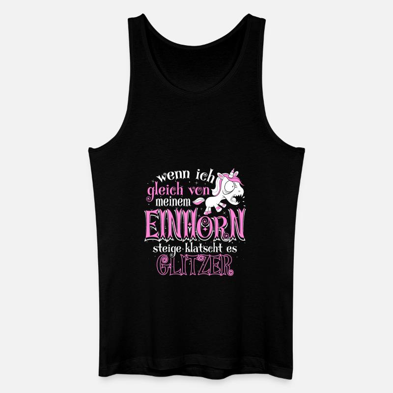 Einhorn Glitzer - Männer Bio Tank Top - Schwarz