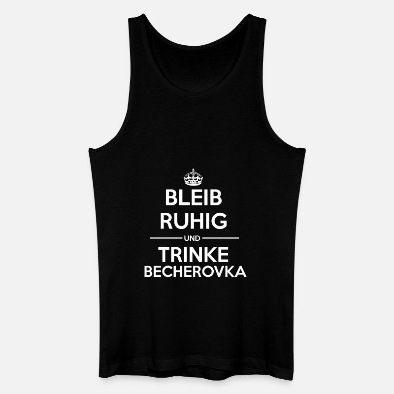 Bleib ruhig Becherovka - Männer Bio Tank Top - Schwarz