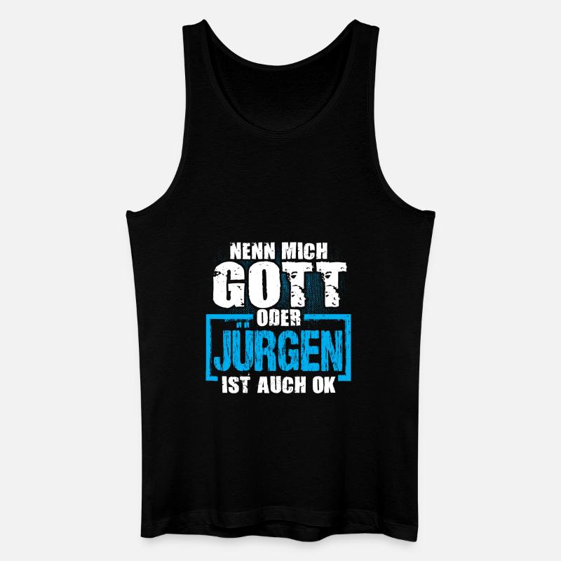 JÜRGEN - ok - Männer Bio Tank Top - Schwarz