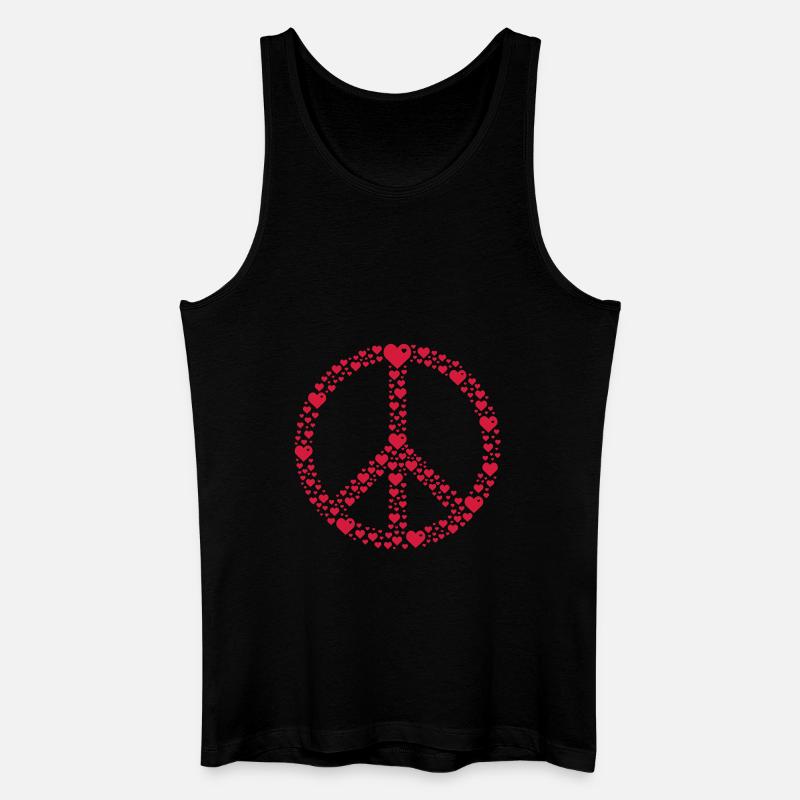 peace with hearts (1c) - Männer Bio Tank Top - Schwarz
