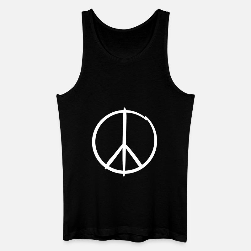 Peace - Männer Bio Tank Top - Schwarz