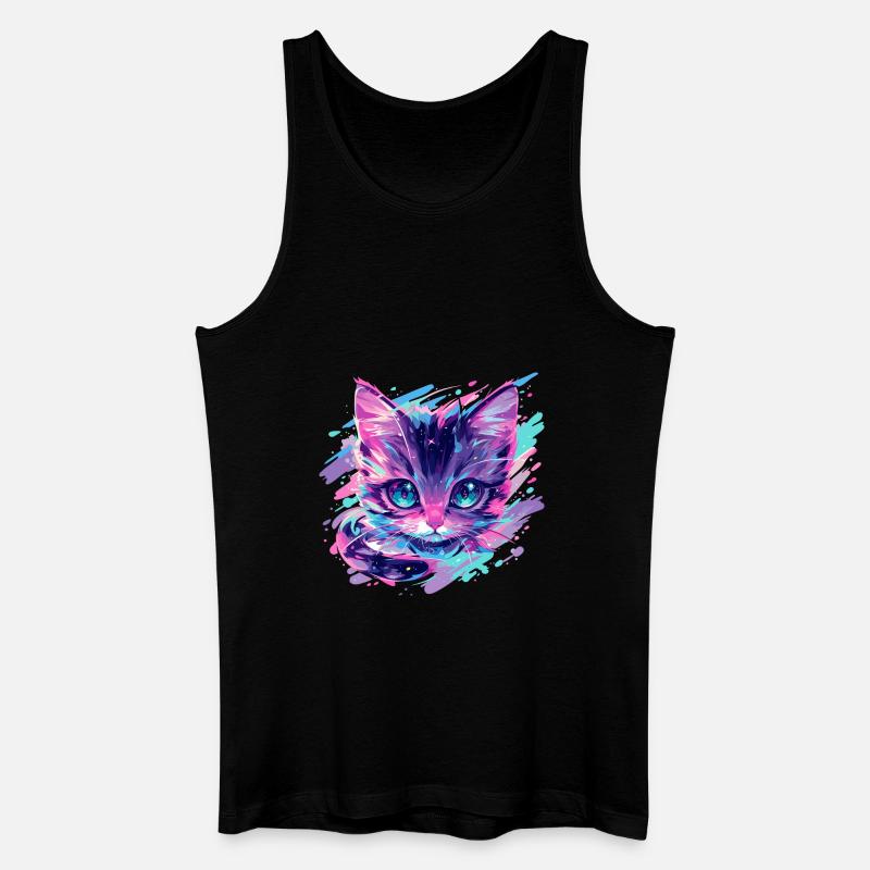 Kosmische Katze - Männer Bio Tank Top - Schwarz