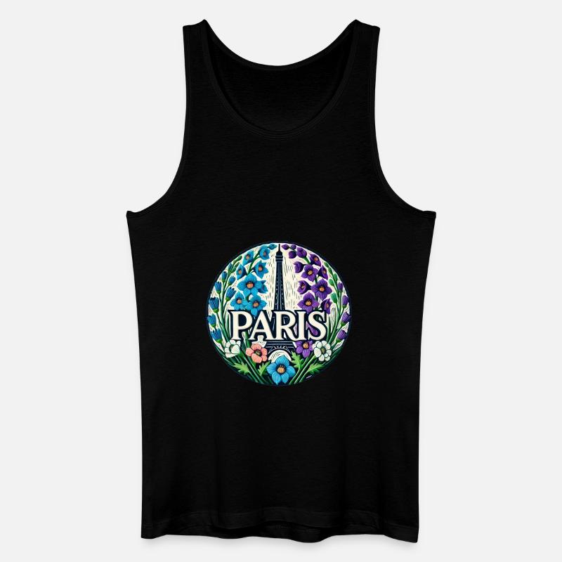 Paris - Männer Bio Tank Top - Schwarz