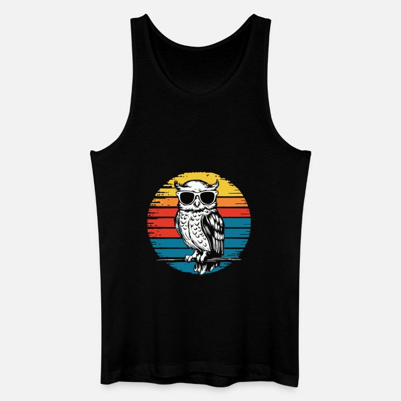 Nachteule Eule Eulen Vogel - Männer Bio Tank Top - Schwarz