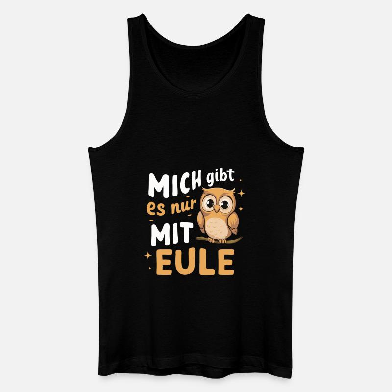 Nachteule Eule Eulen Vogel - Männer Bio Tank Top - Schwarz