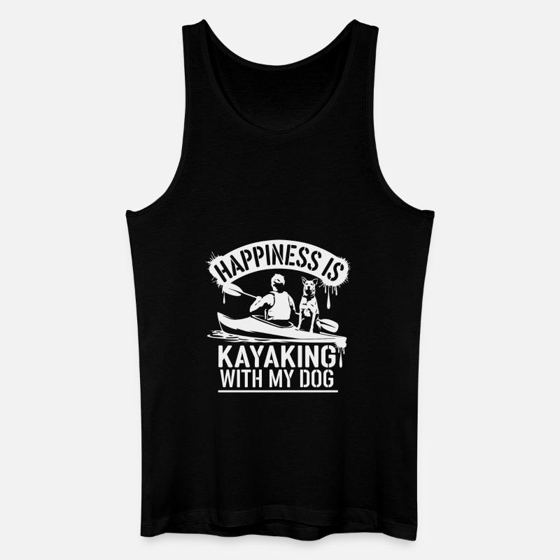 Kajakfahren mit Vierbeinern - Männer Bio Tank Top - Schwarz