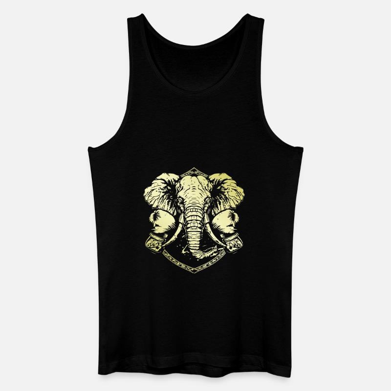 Elefant Boxer - Männer Bio Tank Top - Schwarz