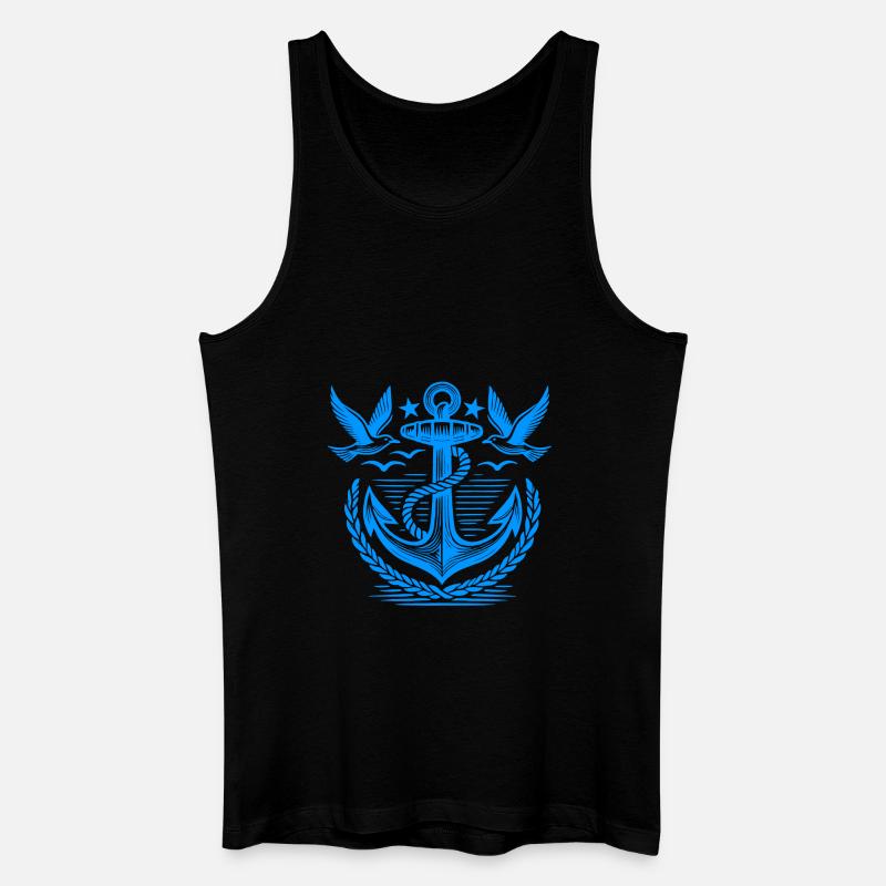 Logo de l’ancre Seagulls - Débardeur bio Homme - noir