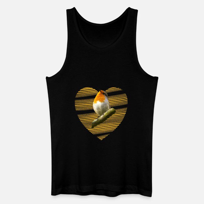 Rotkehlchen Singvogel süßer Vogel - Männer Bio Tank Top - Schwarz