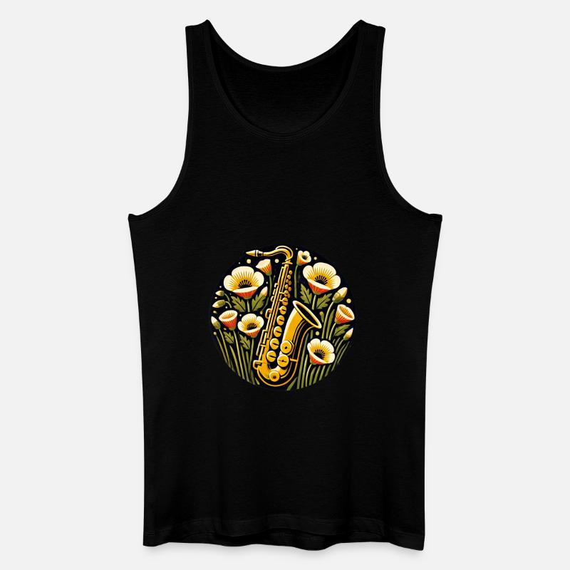 Saxophon - Männer Bio Tank Top - Schwarz