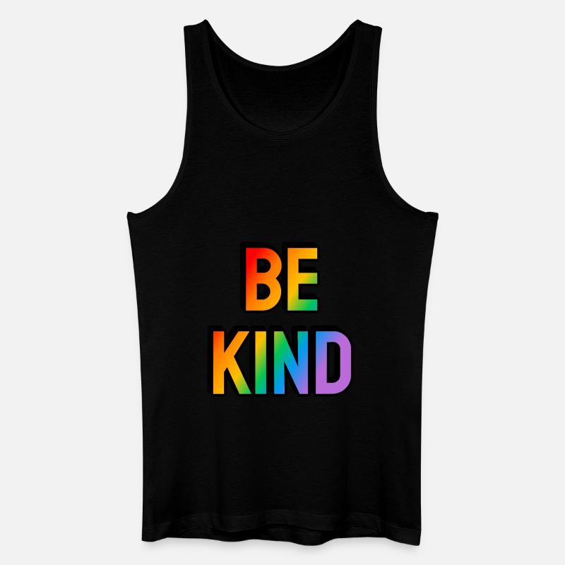 Sei freundlich Regenbogen Gay Pride - Männer Bio Tank Top - Schwarz