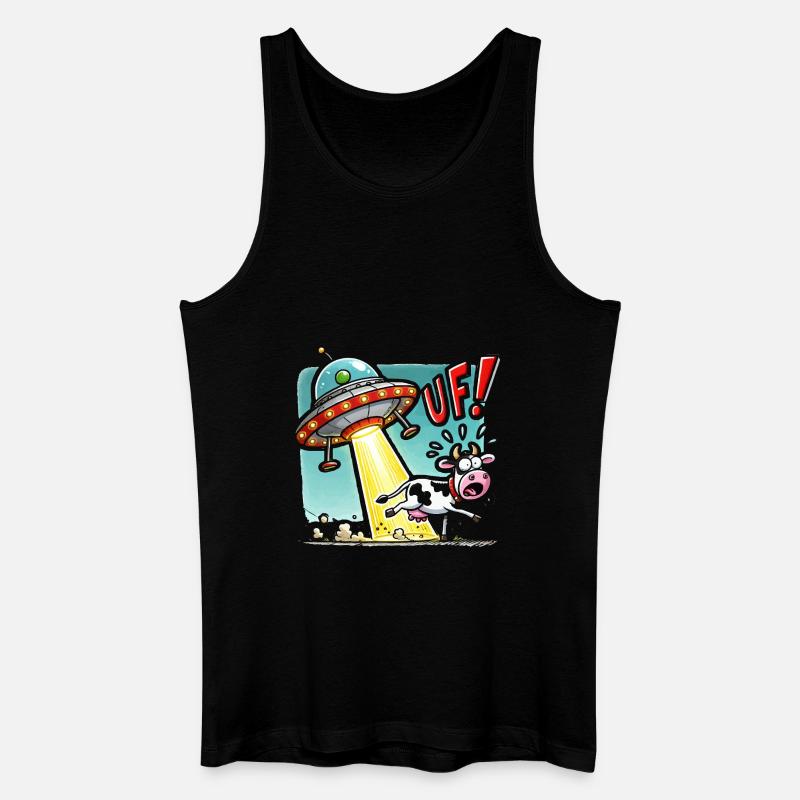 ufo kuh - Männer Bio Tank Top - Schwarz