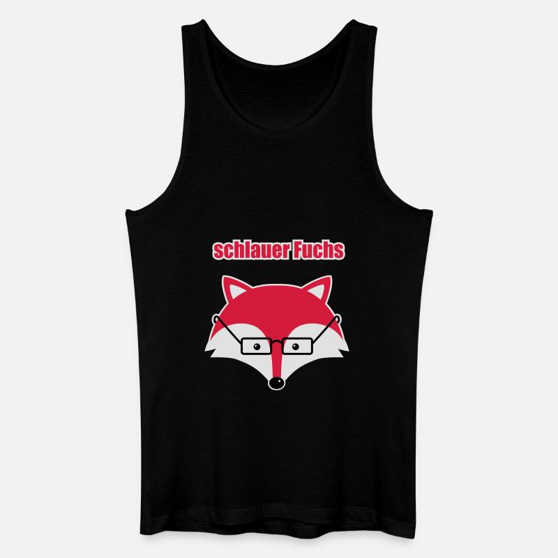 schlauer Fuchs - Männer Bio Tank Top - Schwarz