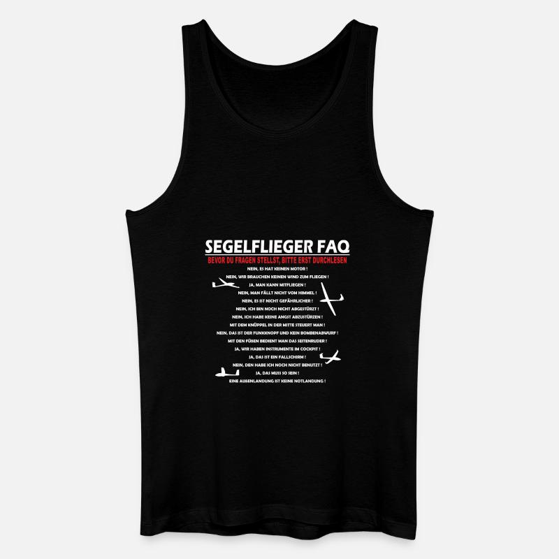Segelflieger FAQ Geschenk - Männer Bio Tank Top - Schwarz