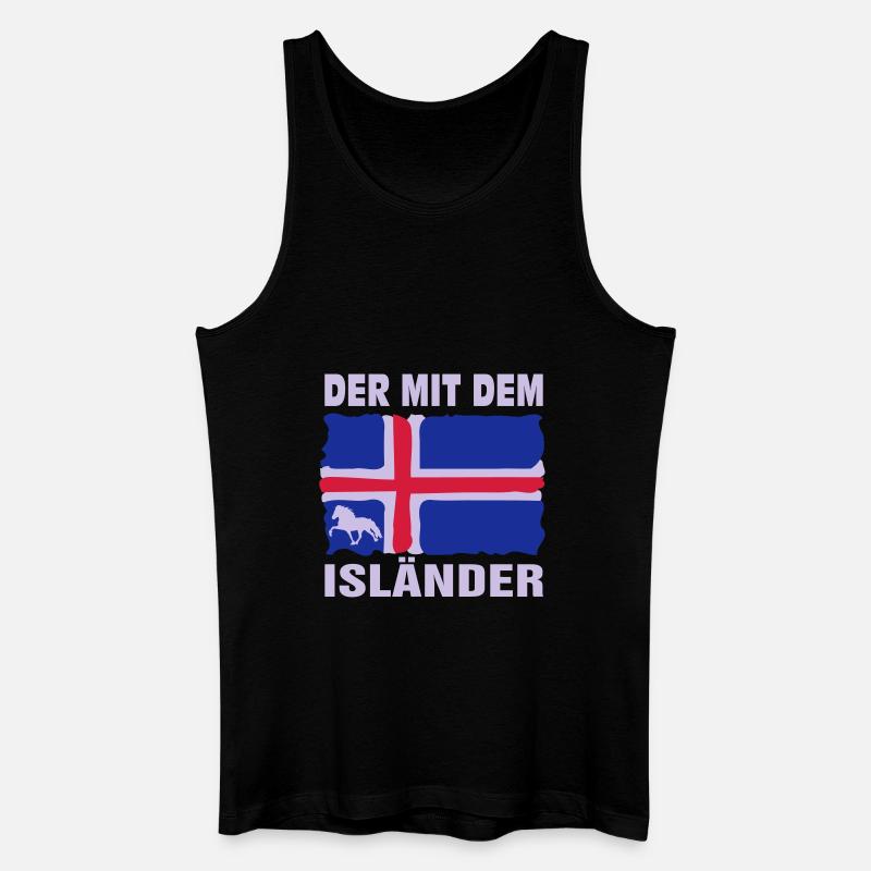Der mit dem Isländer - Männer Bio Tank Top - Schwarz