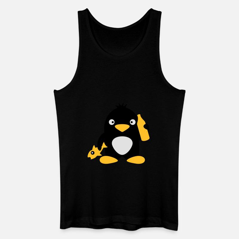Fish And Beer Penguin - Débardeur bio Homme - noir