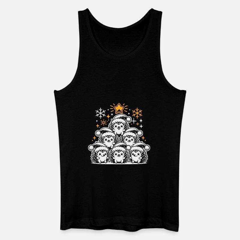 Igel Weihnachten - Männer Bio Tank Top - Schwarz