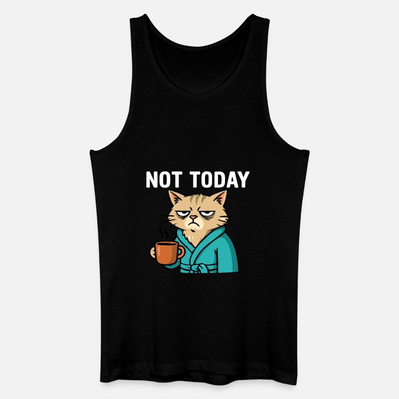Katze "not today" - Männer Bio Tank Top - Schwarz
