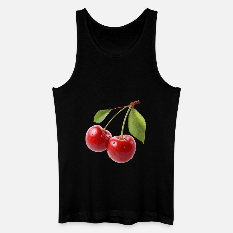 Kirschen - Männer Bio Tank Top - Schwarz