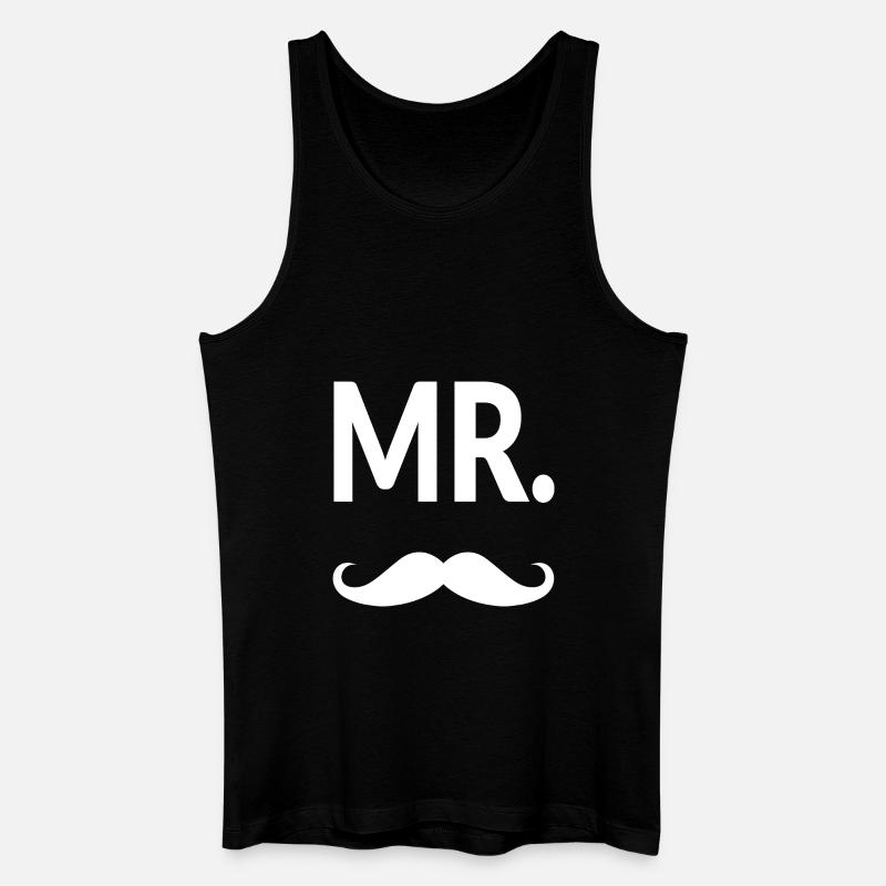Mr. Moustache - Männer Bio Tank Top - Schwarz