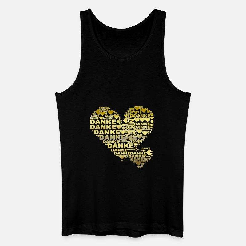 DANKE - Doppelherz - Männer Bio Tank Top - Schwarz