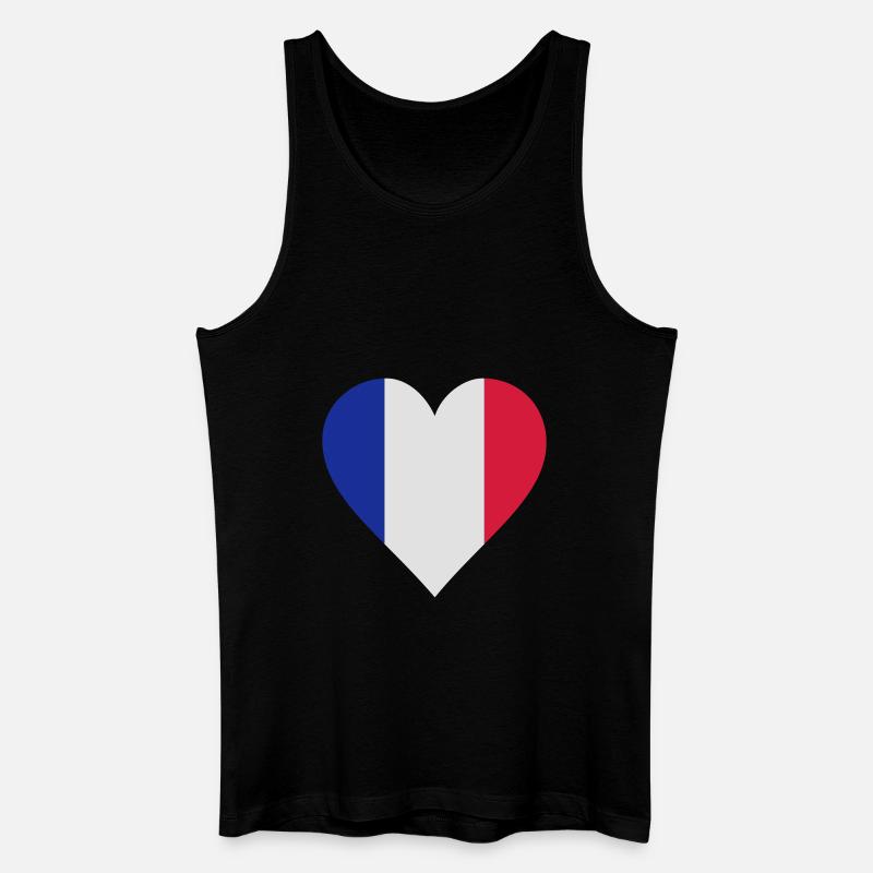 frankreich herz - Männer Bio Tank Top - Schwarz