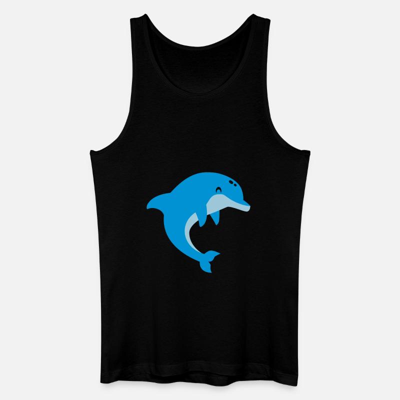 Delfin - Männer Bio Tank Top - Schwarz