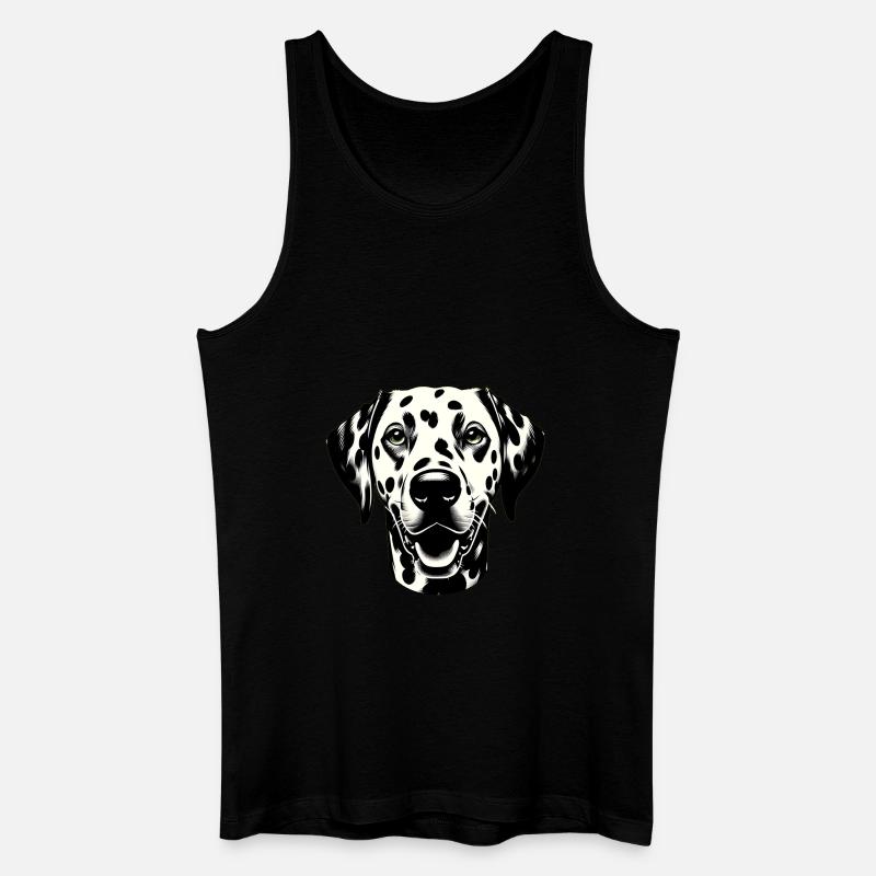 Hundegesicht Dalmatiner - Männer Bio Tank Top - Schwarz