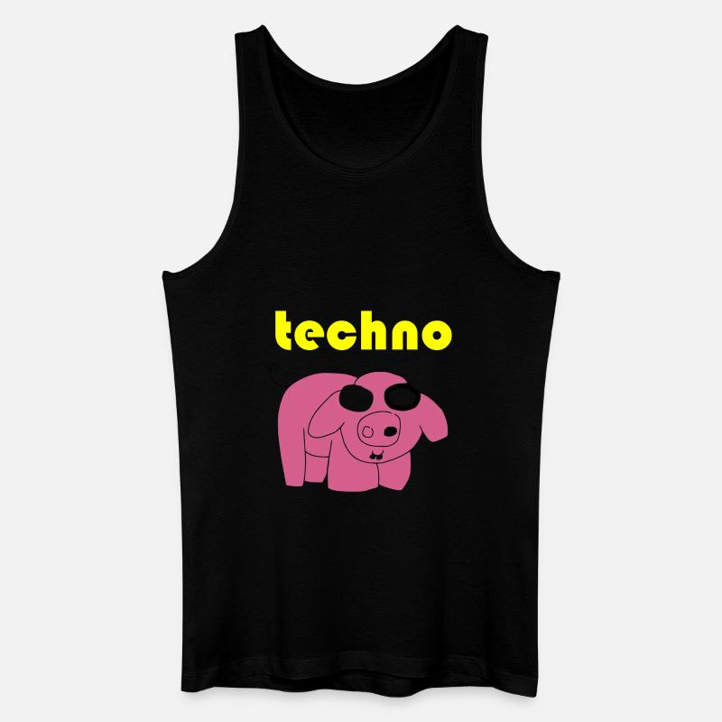 techno sau - Männer Bio Tank Top - Schwarz