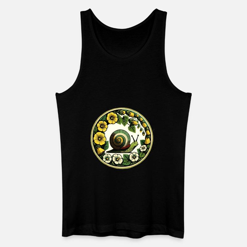 Retro-Schnecke - Männer Bio Tank Top - Schwarz