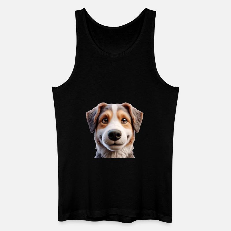 Hund Kopf 3 - Männer Bio Tank Top - Schwarz