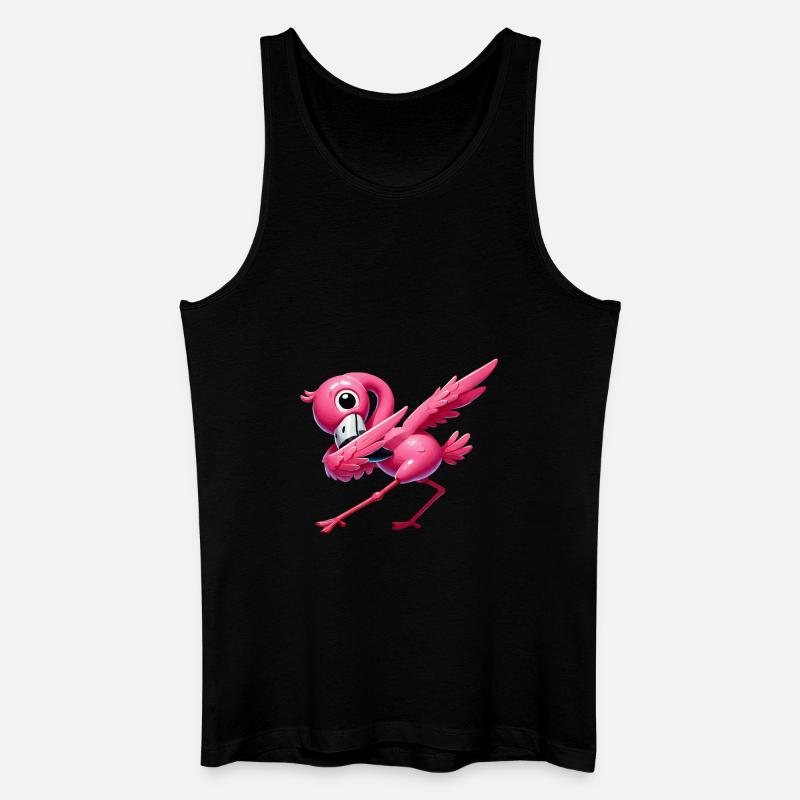 flamingo dabbing - Männer Bio Tank Top - Schwarz