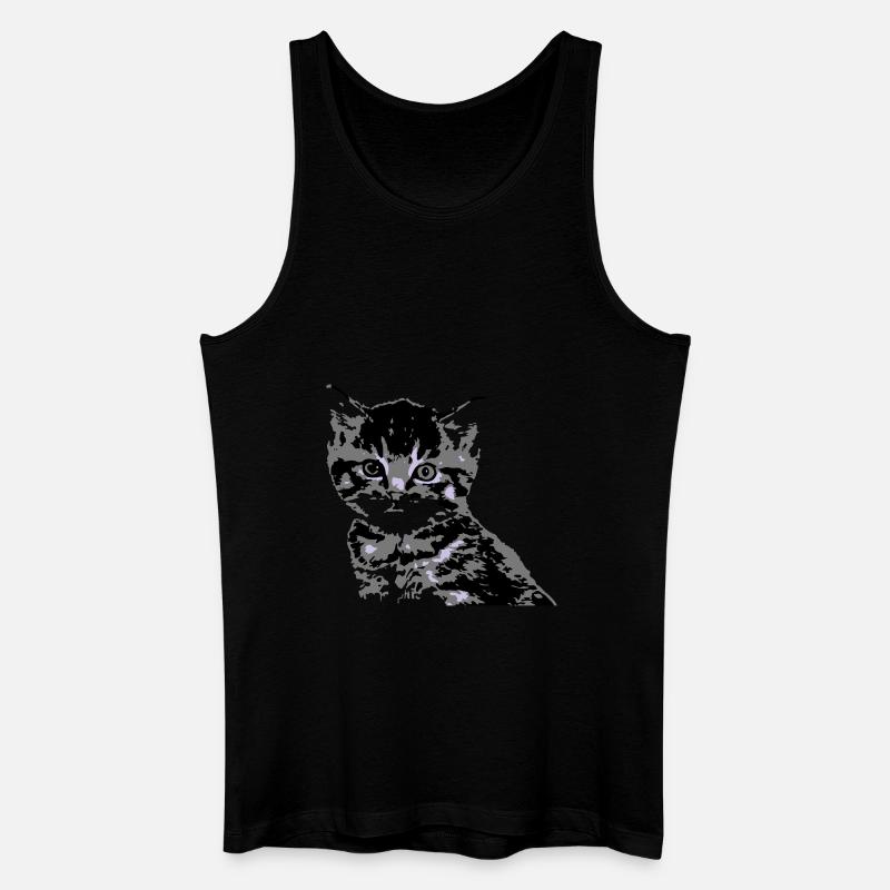 Katze Cat Katzengesicht - Männer Bio Tank Top - Schwarz