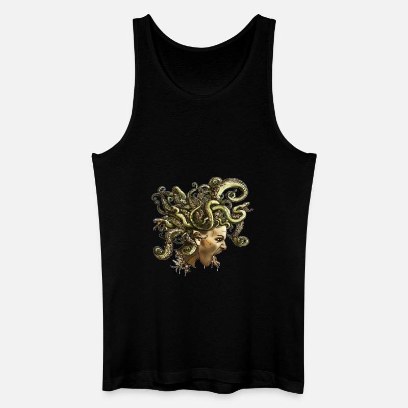 Medusa.png - Männer Bio Tank Top - Schwarz