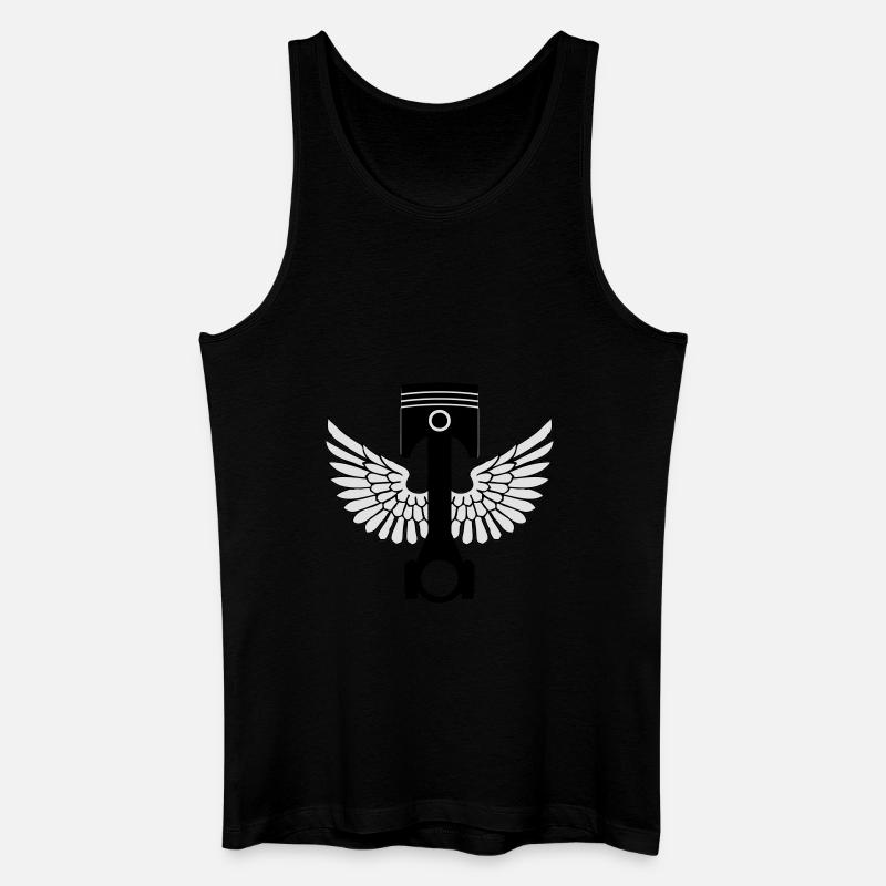 Kolben und Kolbenstange - Männer Bio Tank Top - Schwarz