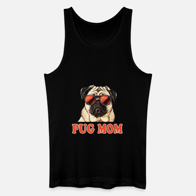 Pug Mom Mops Hund - Männer Bio Tank Top - Schwarz