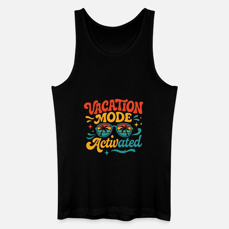 Vacation-Mode-Activated Sommer Vibes Beach - Männer Bio Tank Top - Schwarz