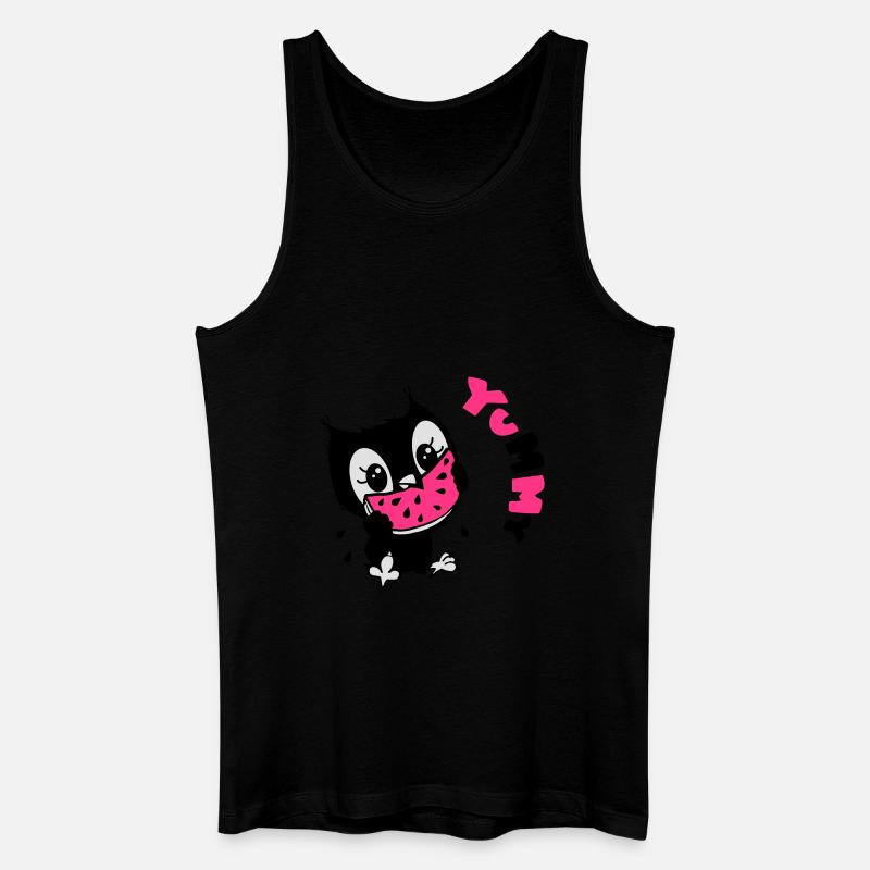 Eule yumyum - Männer Bio Tank Top - Schwarz