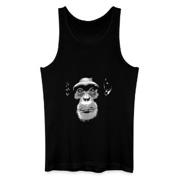Schimpanse - Chimpanzee - Monkey - Männer Bio Tank Top - Schwarz - Vorne