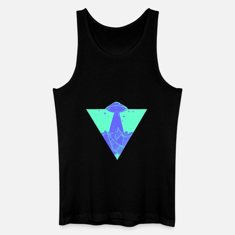 UFO Erde Planet - Männer Bio Tank Top - Schwarz