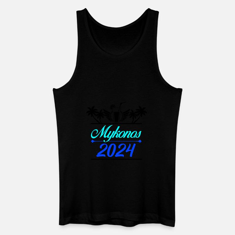 mykonos 2024 - Männer Bio Tank Top - Schwarz