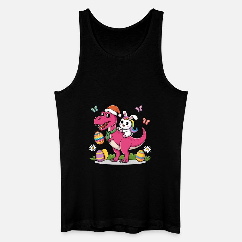 Easter Dinosaur Bunny Ears Easter - Men’s Organic Tank Top - black