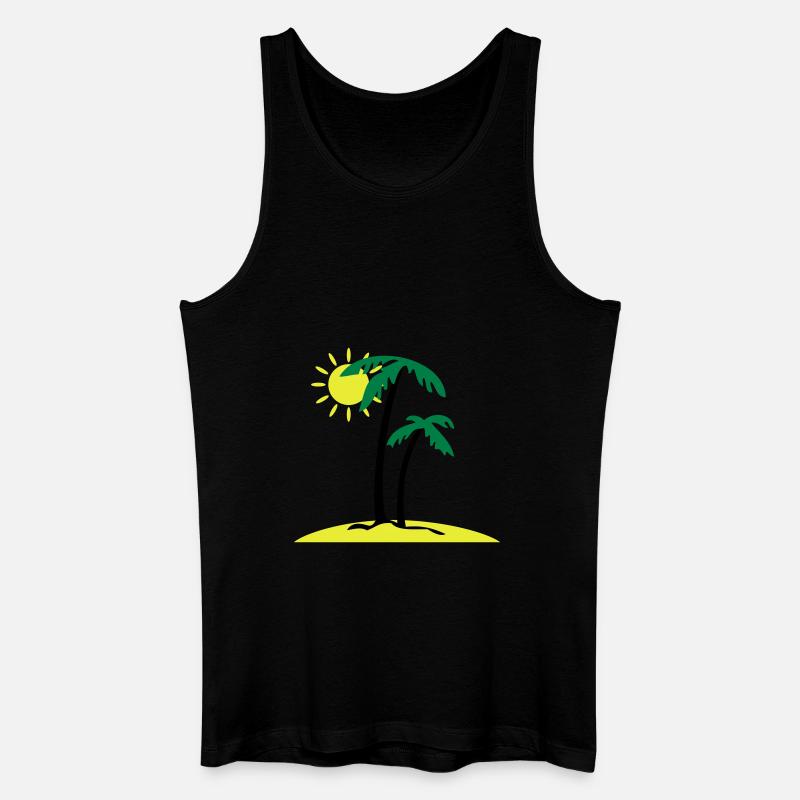 Palminsel - Männer Bio Tank Top - Schwarz