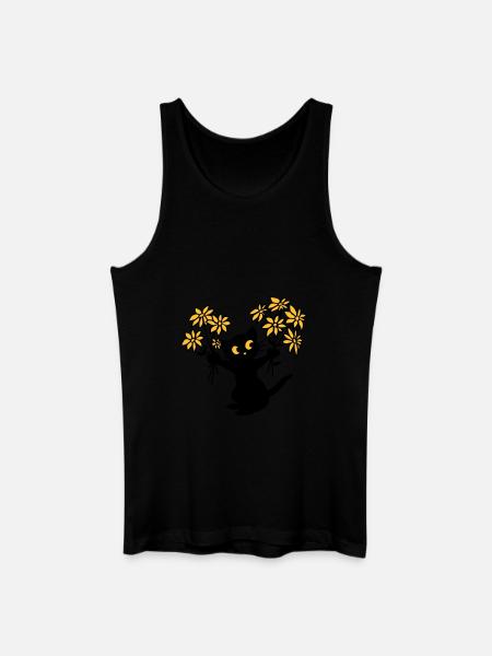 Le chat aux fleurs - Débardeur bio Homme - noir