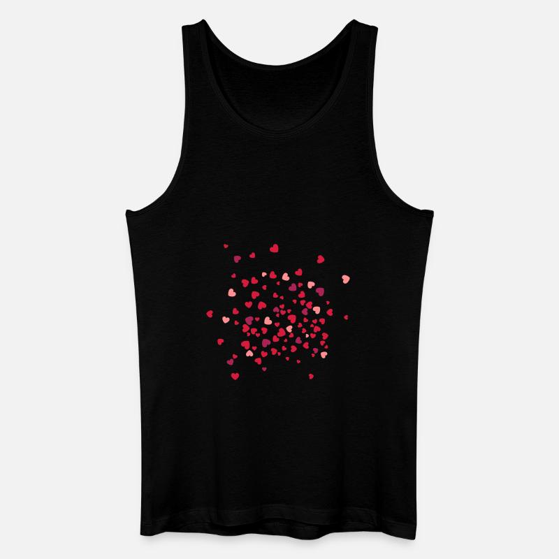 Herzen - Männer Bio Tank Top - Schwarz