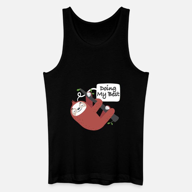 Faul, Faultier, langsam, müde, chillen - Männer Bio Tank Top - Schwarz