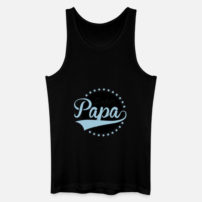 Super Papa - Männer Bio Tank Top - Schwarz