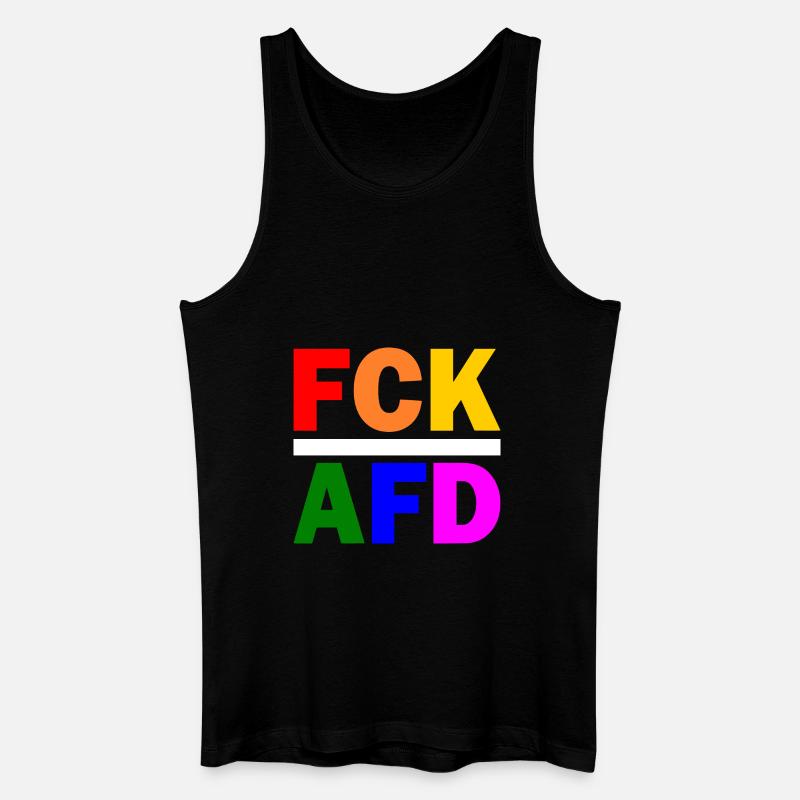 Fck afd - Männer Bio Tank Top - Schwarz