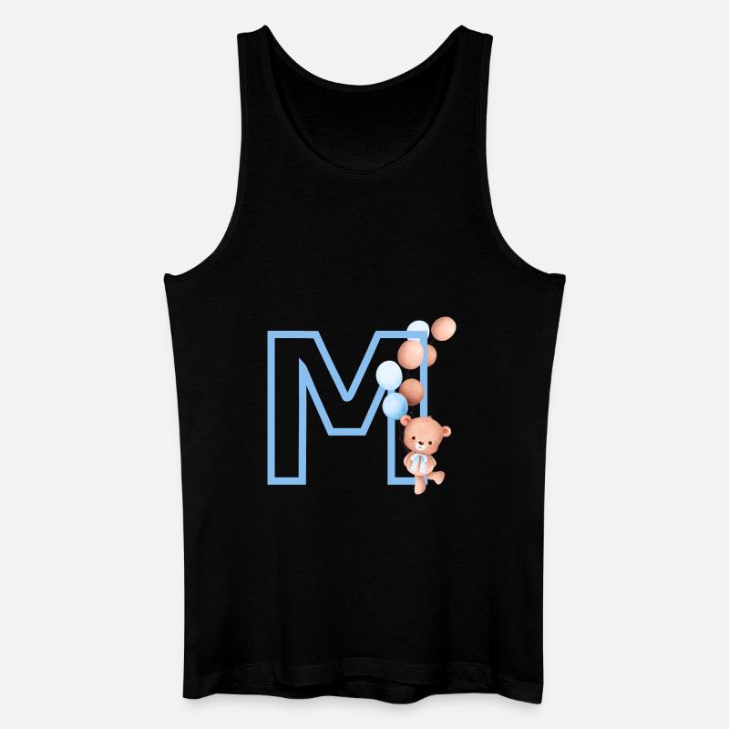 Buchstabe M Blauer Bär - Männer Bio Tank Top - Schwarz