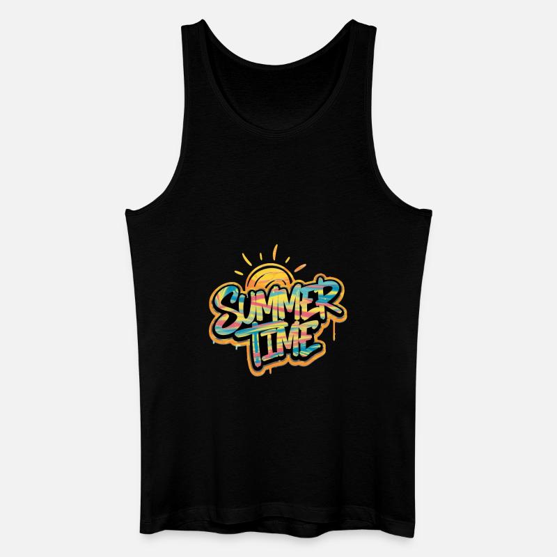 Sommerzeit - Männer Bio Tank Top - Schwarz